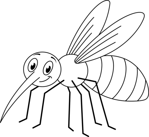 Cute Mosquito Coloring Page